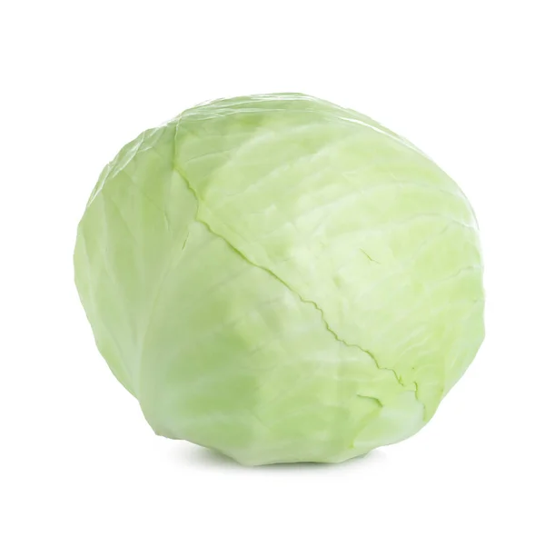 Voller frischer, reifer Kohl isoliert auf Weißkohl — Stockfoto