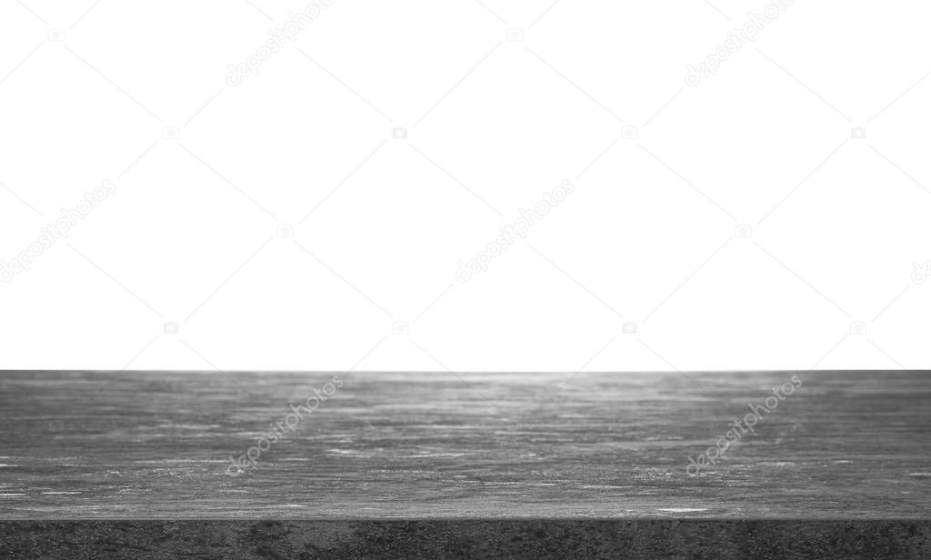 Empty grey stone surface isolated on white. Mockup for design