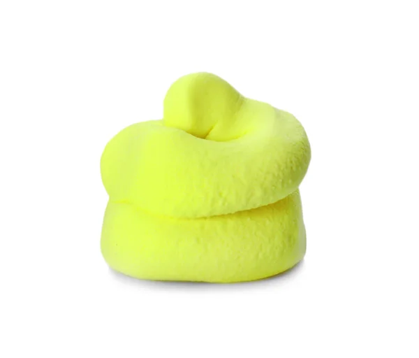Amarelo Lodo Fofo Isolado Branco Brinquedo Stress — Fotografia de Stock
