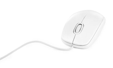 Modern kablo optik fare beyaz üzerinde izole