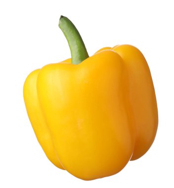Çiğ sarı dolma biber beyaza izole edilmiş.