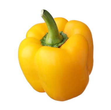 Çiğ sarı dolma biber beyaza izole edilmiş.