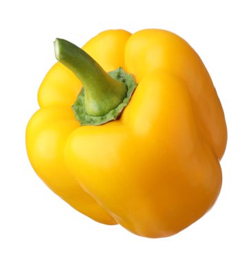 Çiğ sarı dolma biber beyaza izole edilmiş.
