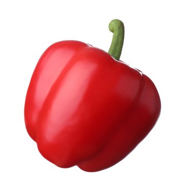 Çiğ kırmızı dolma biber beyaza izole edilmiş.