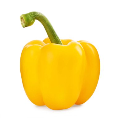 Olgun sarı dolma biber beyaza izole edilmiş.