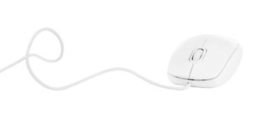 Modern kablo optik fare beyaz üzerinde izole