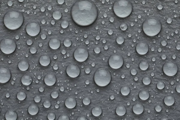 Gotas Agua Sobre Fondo Gris Vista Superior — Foto de Stock