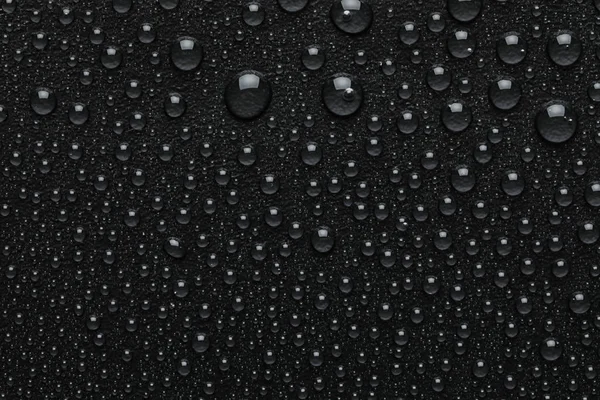 Water Drops Black Background Top View — Stock Photo, Image