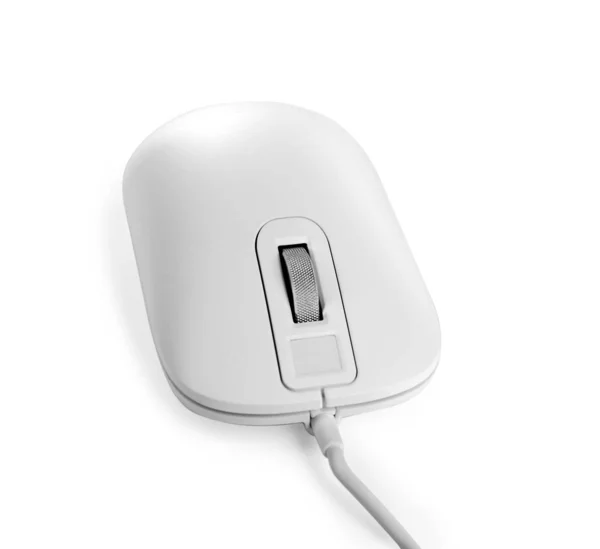 Modern Wired Optical Mouse Isolated White — Stock Photo, Image