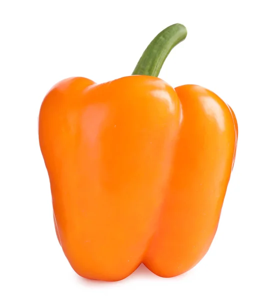 Ωρίμανση πορτοκαλί πιπεριά που απομονώνεται σε λευκό — Φωτογραφία Αρχείου