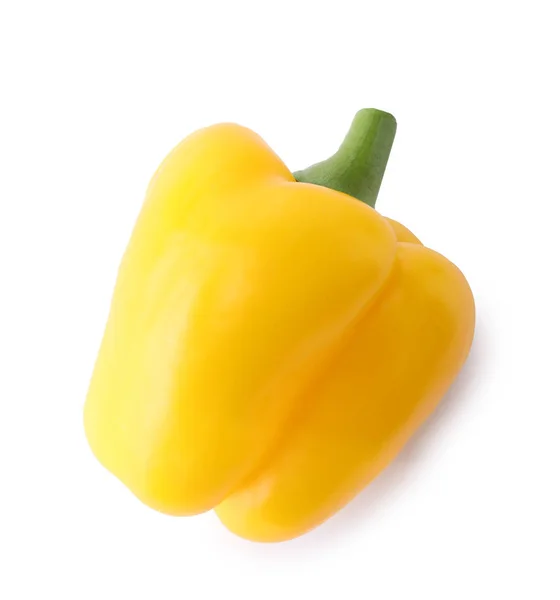 Pimiento amarillo maduro aislado en blanco, vista superior — Foto de Stock