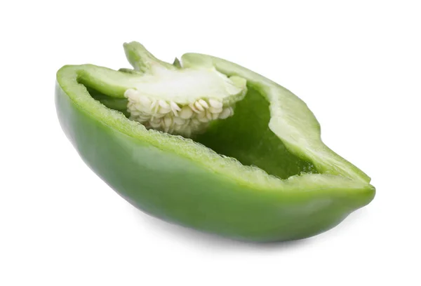 Нарізати зелений болгарський перець ізольовано на білому — стокове фото
