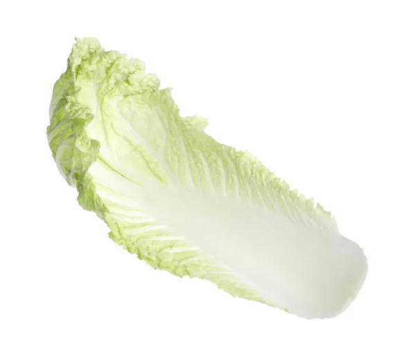 Leaf of napa cabbage isolated on white — Stock Photo, Image