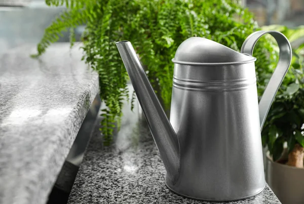 Watering Can Home Plants Stairs Indoors — Stock Photo, Image