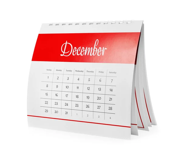 Paper calendar isolated on white. Planning concept — Stock Photo, Image