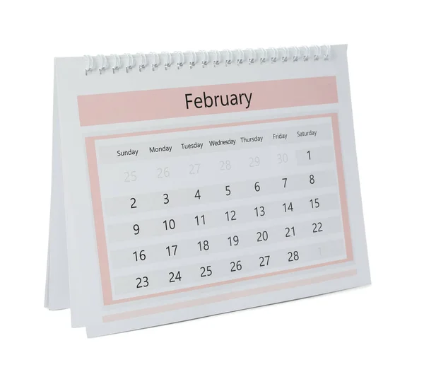 Calendrier en papier isolé sur blanc. Concept de planification — Photo