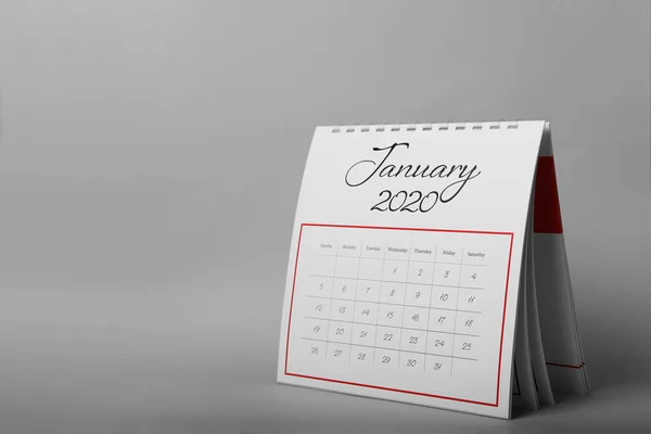 Papieren kalender over grijze achtergrond, ruimte voor tekst. Planningscontract — Stockfoto