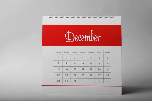Paper calendar on grey background. Planning concept — Stock Photo, Image