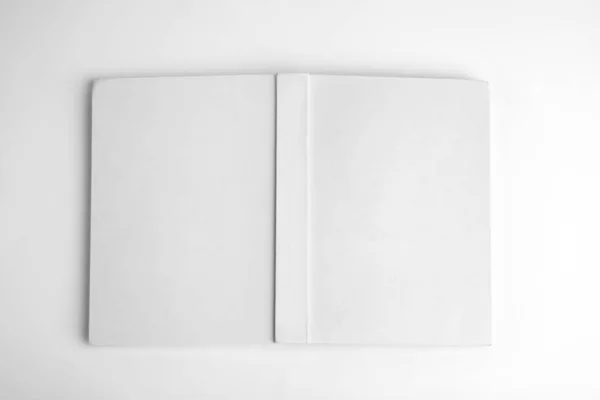 Old Book Blank Cover White Background Top View — 스톡 사진