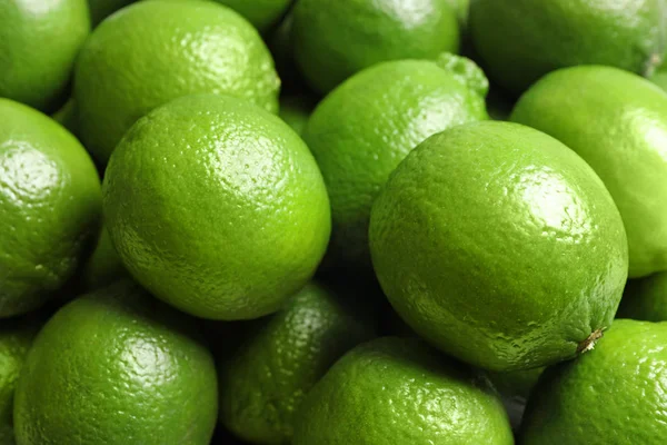 Čerstvé Zralé Zelené Limetky Jako Pozadí Detailní Pohled — Stock fotografie