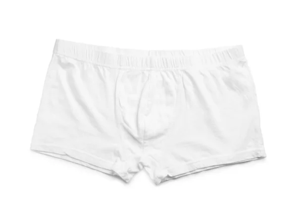 Comfortable men's underwear isolated on white, top view — ストック写真