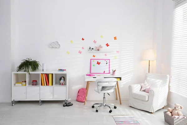 Modern child room interior with stylish furniture — ストック写真