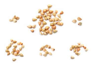 Beyaz üzerine izole edilmiş yeşil karabuğday kümesi