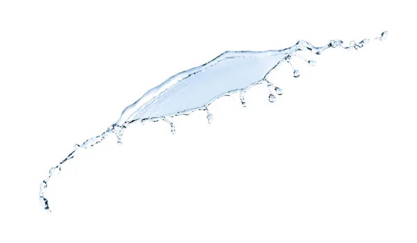 Hermosa salpicadura de agua clara aislada en blanco — Foto de Stock