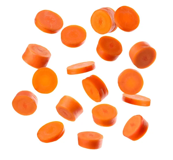 Φρέσκο ζουμερό καρότο απομονωμένο σε λευκό — Φωτογραφία Αρχείου