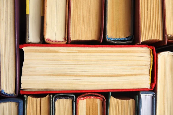 Muchos Diferentes Libros Tapa Dura Como Fondo Vista Superior — Foto de Stock