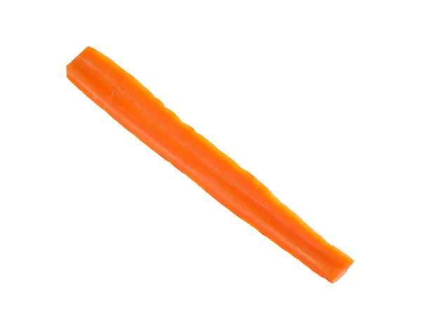 Кусок свежей спелой моркови, изолированный на белом — стоковое фото