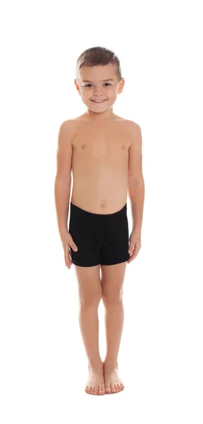 Cute Little Boy Underwear White Background — Stock Photo, Image