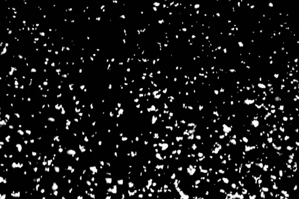 White Snow Falling Black Background — Stock Photo, Image