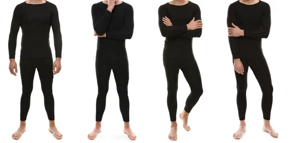 Man wearing thermal underwear isolated on white — Stock Photo, Image