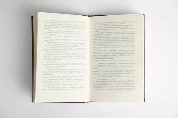 Open Boek Witte Achtergrond Bovenaanzicht Ruimte Voor Tekst — Stockfoto