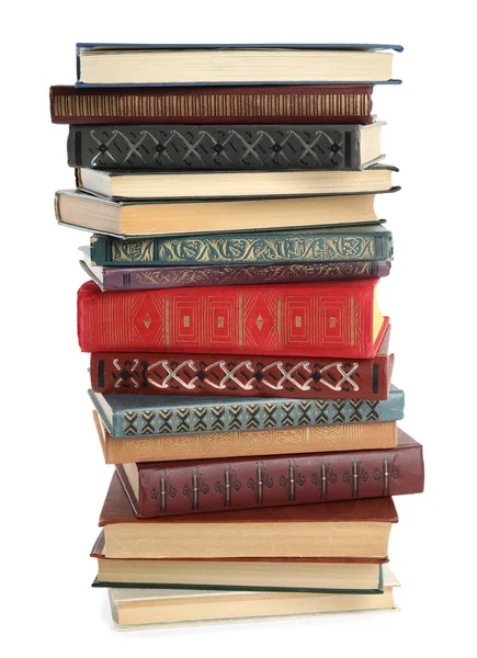 Collection of different books isolated on white — Stock Photo, Image