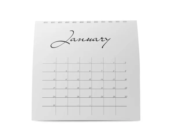 在白色上隔离的纸质日历。 规划概念 — 图库照片