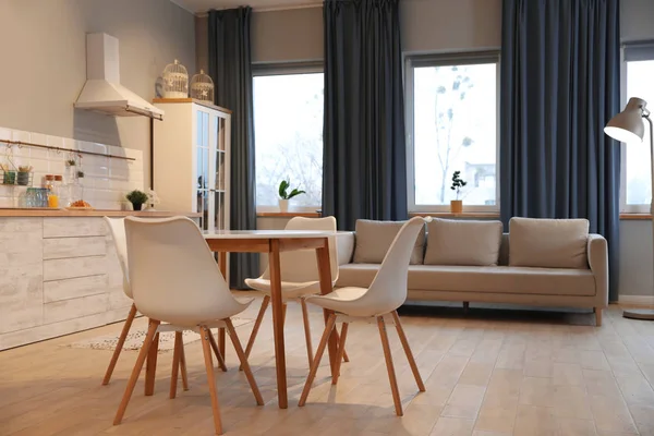 Modern Kitchen Interior New Stylish Furniture — Stock Photo, Image
