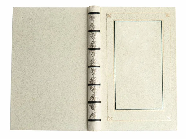 Ouvert Vieux Livre Avec Couverture Vintage Isolé Sur Blanc Vue — Photo