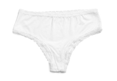 Zarif kadın iç çamaşırları beyaza izole edilmiş, üst manzara