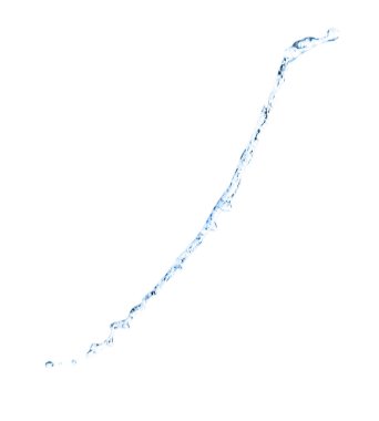 Güzel berrak su sıçraması beyaz üzerine izole edilmiş.