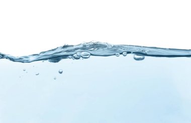 Güzel berrak su dalgası beyazda izole edilmiş