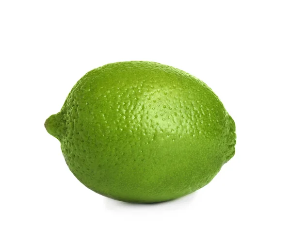 Fresh green ripe lime isolated on white — Stock Photo, Image