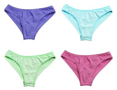 Zarif kadın iç çamaşırları beyaza izole edilmiş, üst manzara