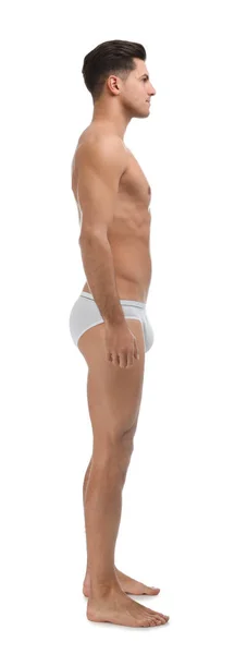 Handsome Man Underwear White Background — 스톡 사진