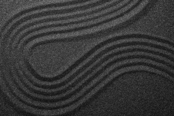 Nisip Negru Model Frumos Vedere Sus Conceptul Zen — Fotografie, imagine de stoc