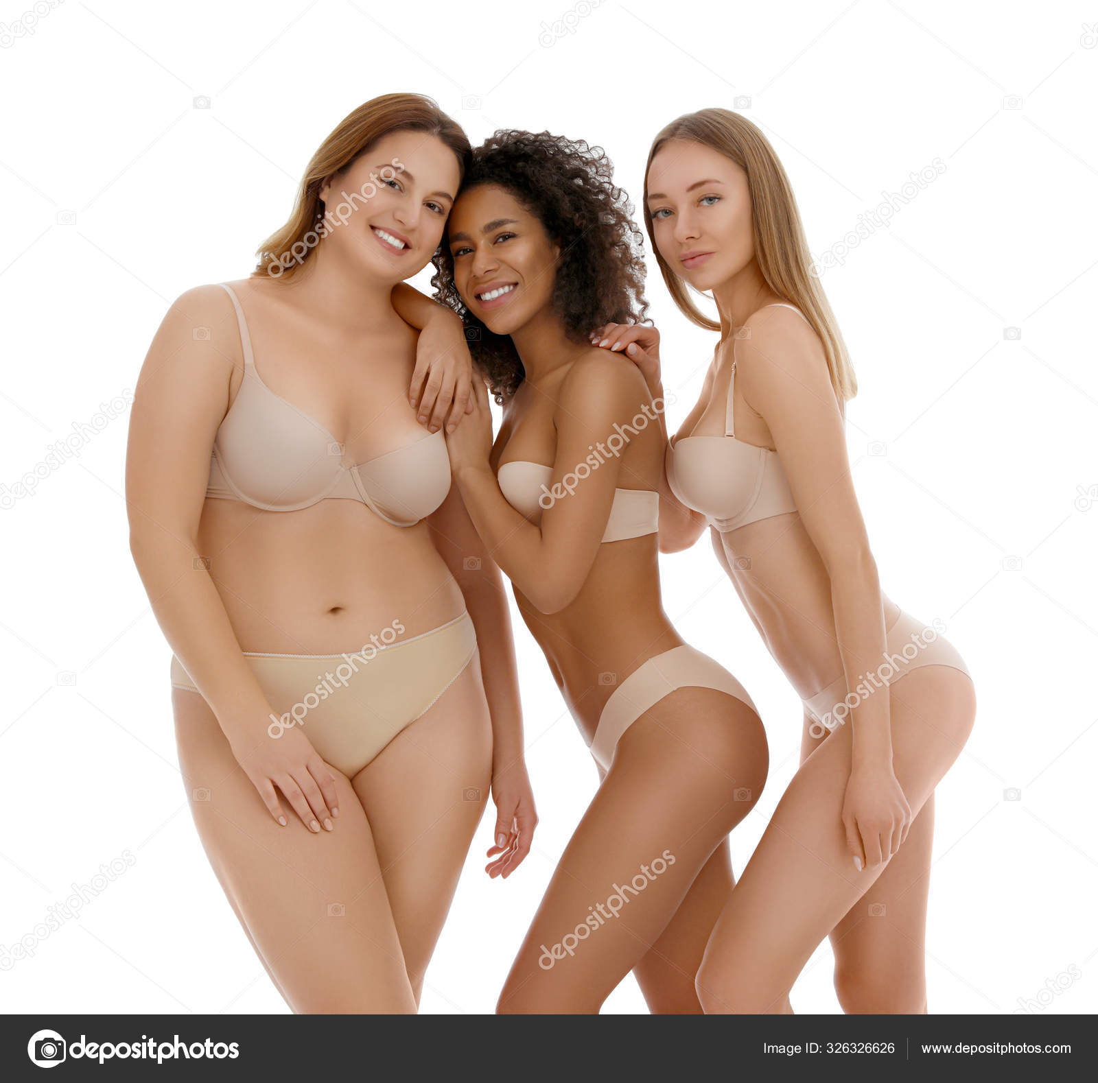 Group Women Different Body Types Underwear White Background Closeup Stock  Photo by ©NewAfrica 325929482