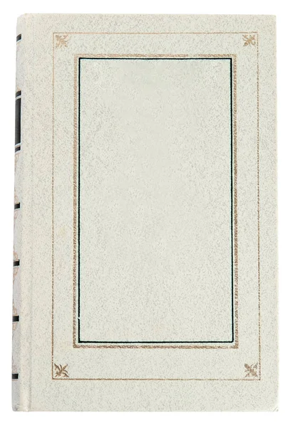 Abrir livro capa dura velho isolado em branco, vista superior — Fotografia de Stock
