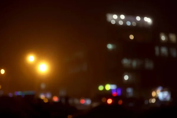 Blurred View Night City Bokeh Effect — Stock Photo, Image