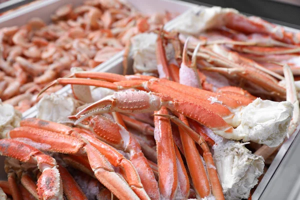 Fresh Pieces Crabs Display Wholesale Market — Stock Photo, Image